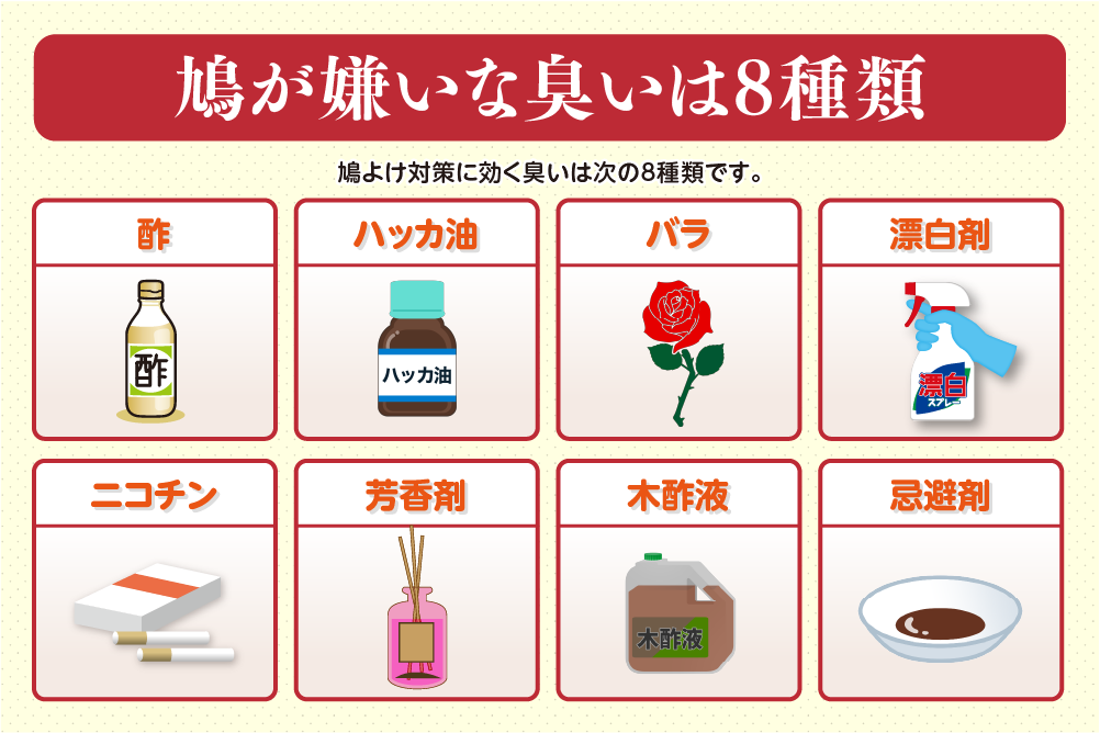 鳩が嫌いな臭いは8種類